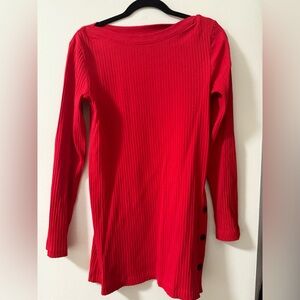 Zara Vibrant Red Ribbed Sweater